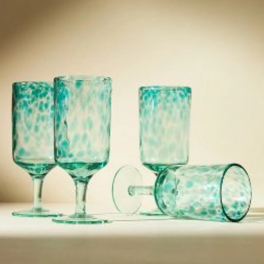 Turquoise Wine Glass from Anthropologie. - Picture 5 of 6